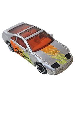 Matchbox Nissan 300ZX Silver 1997 1-75 Diecast Car Orange Interior 1:58 Loose